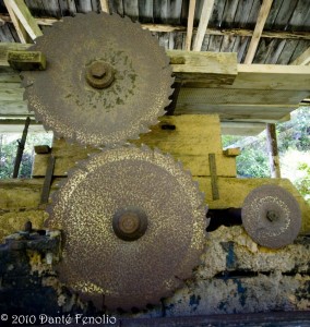 Logging has been present in Chile for a long time. This is an old water powered saw mill.