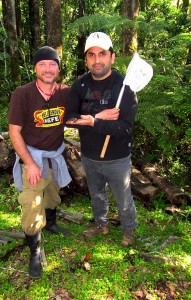 Drs. Fenolio (left) and Nunez (right) working in the field.